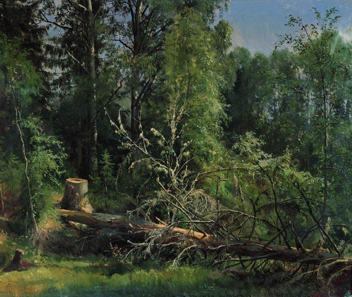 Fallen Tree, 1875 - Іван Шишкін