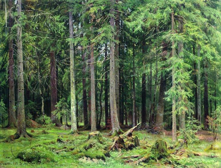 Forest in Mordvinovo, 1891 - Iwan Iwanowitsch Schischkin