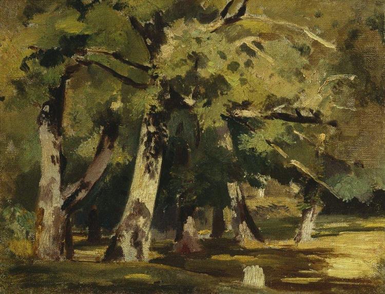 Oaks in sunlight - Іван Шишкін