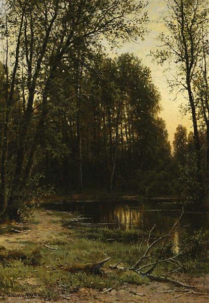 Cheia do rio na floresta, 1889 - 1890 - Ivan Shishkin