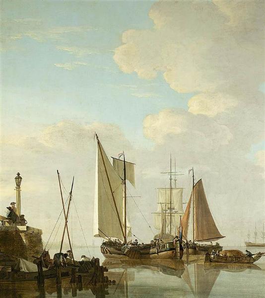 Two Boeiers and a Cat under Sail - Jacob van Strij