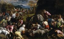 Israelis Drinking the Miraculous Water - Jacopo Bassano
