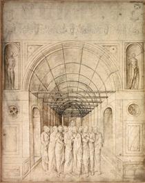 The Twelve Apostles in a Barrel Vaulted Passage - Jacopo Bellini