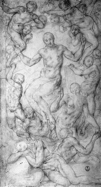 Christ the Judge with the Creation of Eve, c.1550 - Jacopo da Pontormo