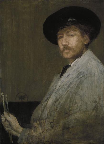 Arrangement in Grey: Portrait of the Painter, c.1872 - Джеймс Вістлер