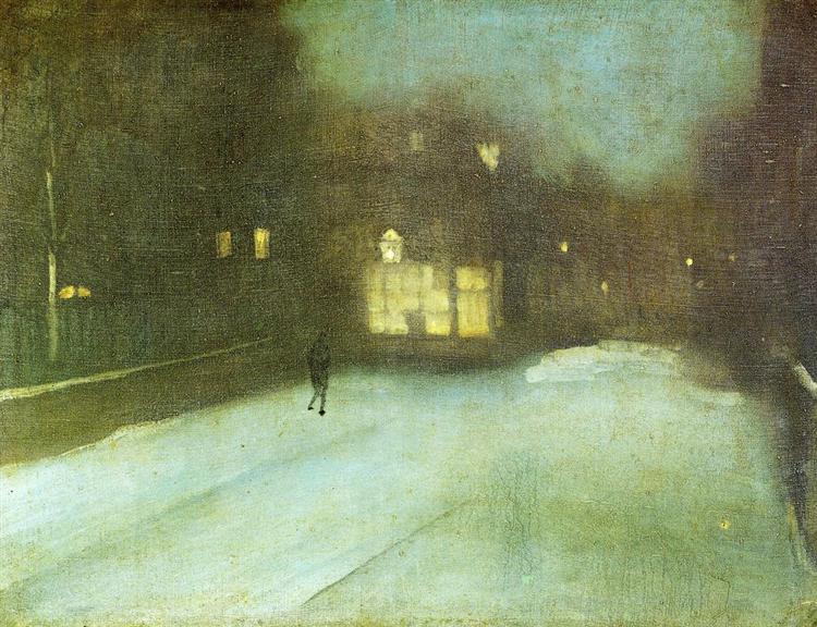 Nocturne in Grey and Gold: Chelsea Snow, 1876 - Джеймс Эббот Макнил Уистлер