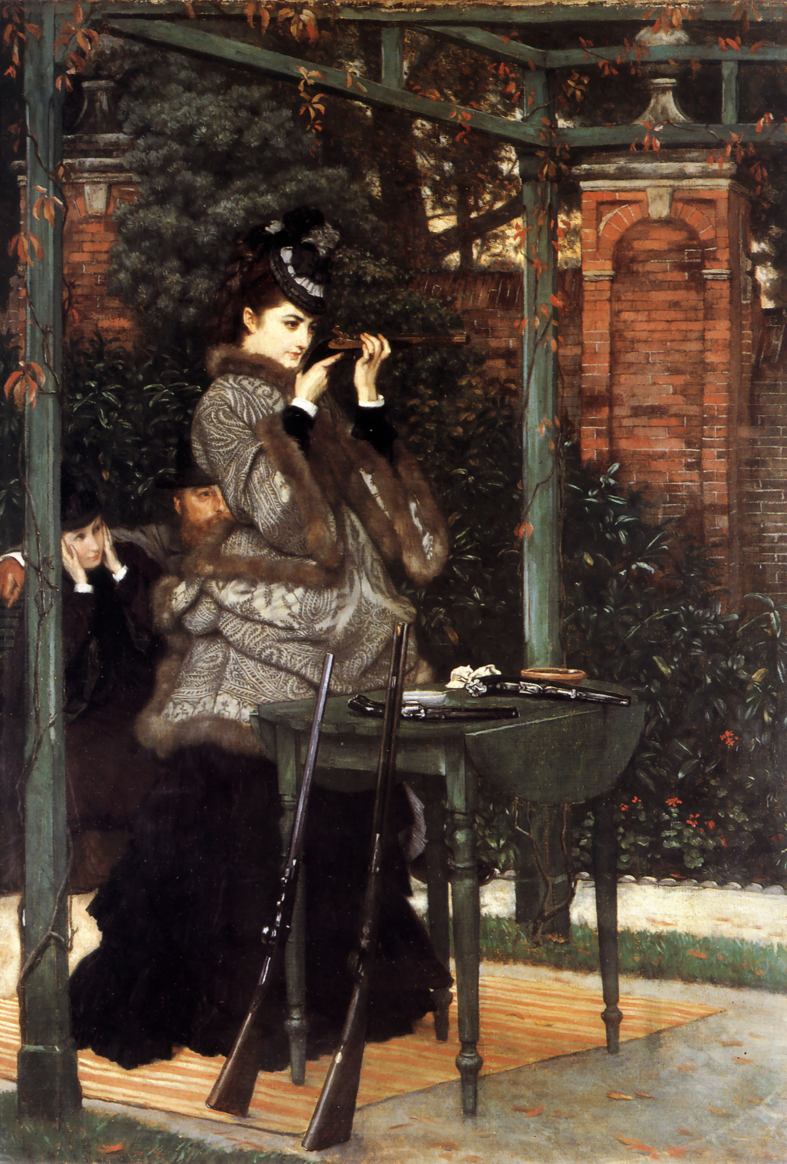 At the Rifle Range (1869) an oil painting by James Tissot ...