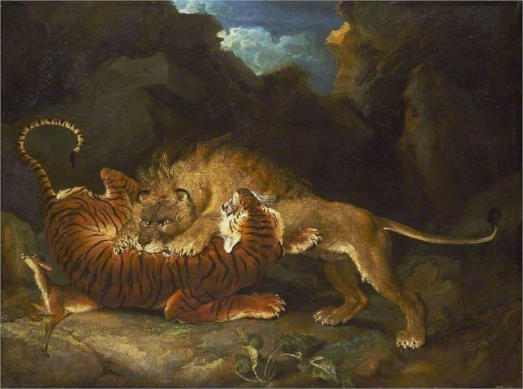 Fight between a Lion and a Tiger, 1797 - Джеймс Уорд