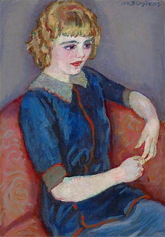 Girl at a red sofa - Jan Sluyters