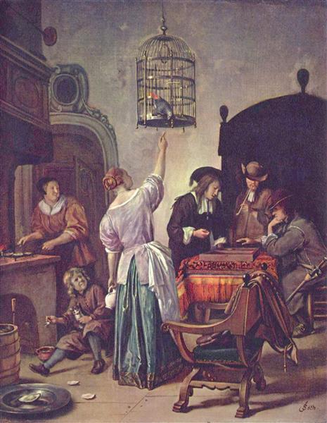 Parrot cage - Jan Steen