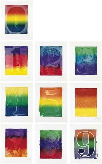 Color Numeral Series (ULAE 59-68), 1969 - Джаспер Джонс