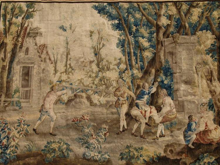Les Amusements Champêtres: Le cheval fondu (Tapestry), 1730 - Jean-Baptiste Oudry