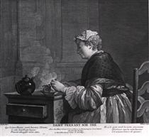 A lady who takes tea - Jean-Baptiste-Simeon Chardin