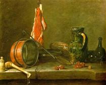 A Lean Diet with Cooking Utensils - Jean-Baptiste-Simeon Chardin
