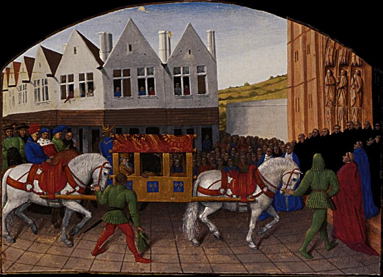 Arrival of the Emperor Charles IV in front of Saint Denis, 1455 - 1460 - Жан Фуке
