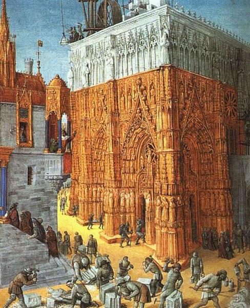Building of the Temple of Jerusalem, c.1470 - Jean Fouquet