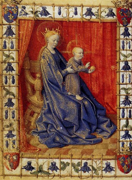 Virgin And Child Enthroned, 1455 - Jean Fouquet