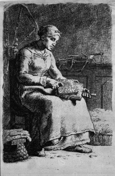 Woman Carding Wool, c.1855 - Jean-Francois Millet