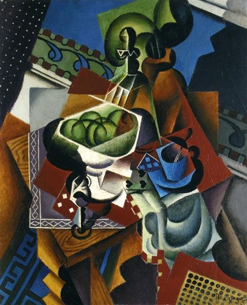 Still Life: Playing Cards, Coffee Cup and Apples, 1917 - 讓·梅金傑
