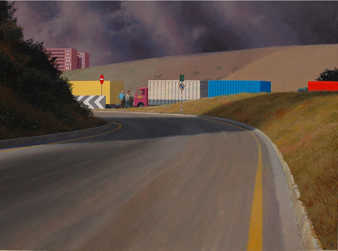 Joining the Ring Road, 1998 - Jeffrey Smart
