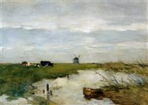 Dutch polder landscape - Иохан Хендрик Вейсенбрух