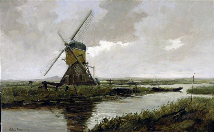 Landscape with a mill - Іоган Гендрік Вейсенбрух