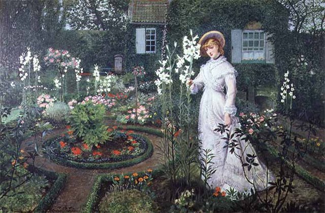 The Rector's Garden, Queen of the Lilies, 1877 - Джон Эткинсон Гримшоу