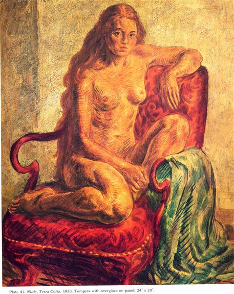 Nude, Terra Cotta, 1933 - Джон Френч Слоан