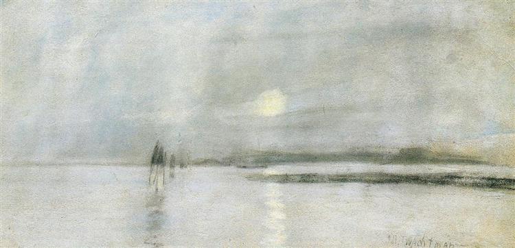 Moonlight, Flanders, c.1885 - Джон Генрі Твахтман (Tуоктмен)