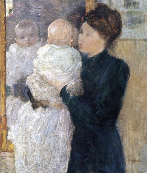 Mother and Child, c.1893 - Джон Генрі Твахтман (Tуоктмен)