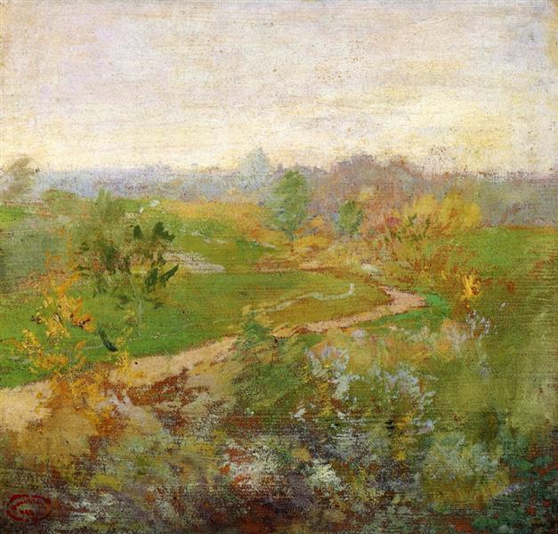 Road over the Hill, c.1890 - c.1899 - Джон Генри Твахтман (Tуоктмен)