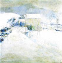 Snow Scene at Utica - Джон Генри Твахтман (Tуоктмен)