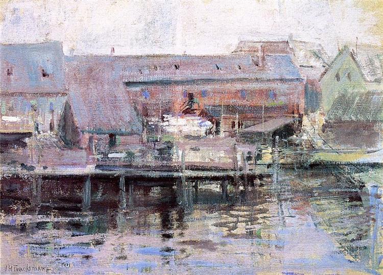 Waterfront Scene Gloucester, c.1901 - Джон Генри Твахтман (Tуоктмен)