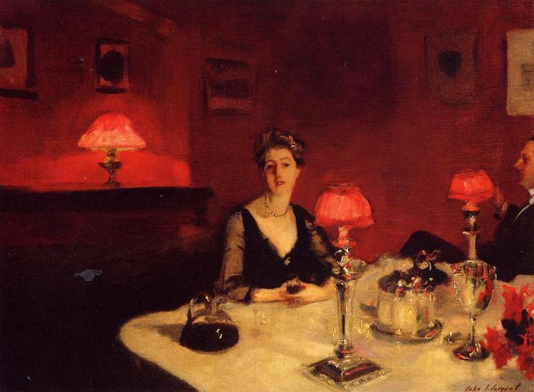 A Dinner Table at Night, 1884 - John Singer Sargent