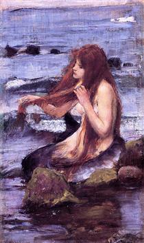 Esquisse pour Une Sirène - John William Waterhouse