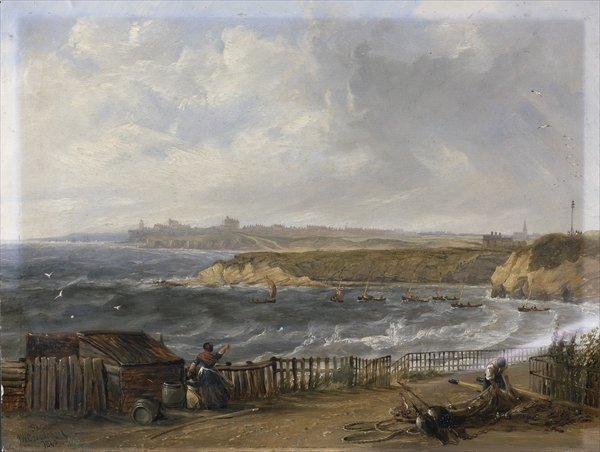 Cullercoats looking towards Tynemouth - Flood tide, 1845 - John Wilson Carmichael