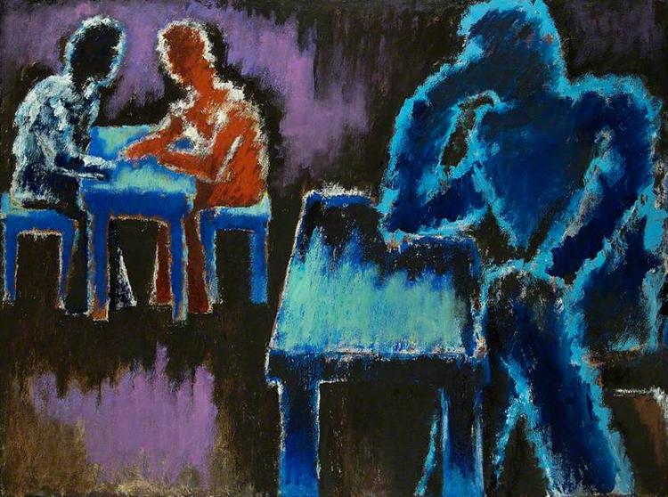 Men at Table, 1987 - Джозеф Херман