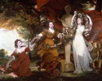 Trois Dames ornant un terme de l'Hymen - Joshua Reynolds