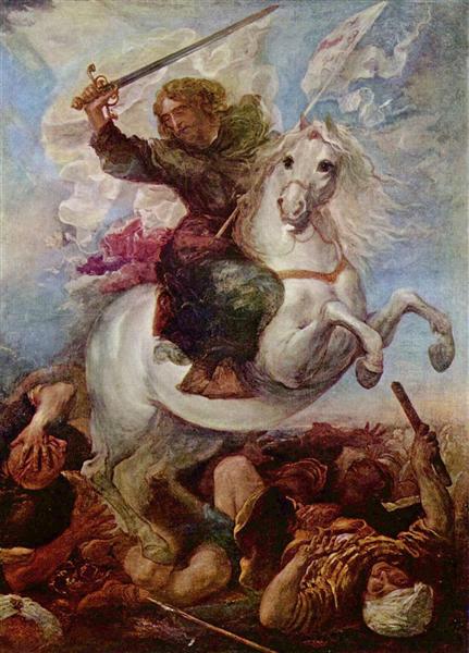 Santiago en la batalla de Clavijo, 1660 - Хуан Карреньо де Миранда