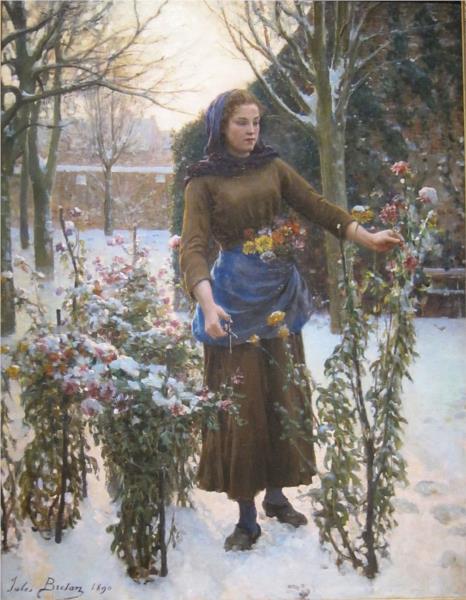 Last Flowers, 1890 - Жюль Бретон