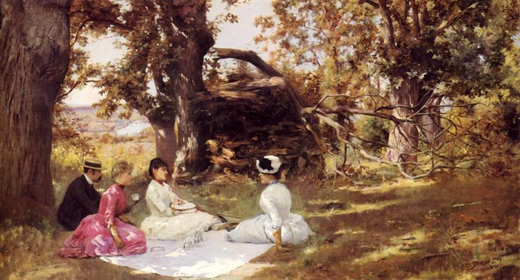 Picnic Under The Trees, c.1895 - Julius Stewart