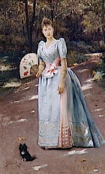 Woman in a Garden, 1888 - Julius Stewart