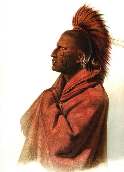 Massika-Saki Indian, Wakusasse-Musquake Indian, plate 3 from Volume 1 of 'Travels in the Interior of North America', 1833 - Karl Bodmer
