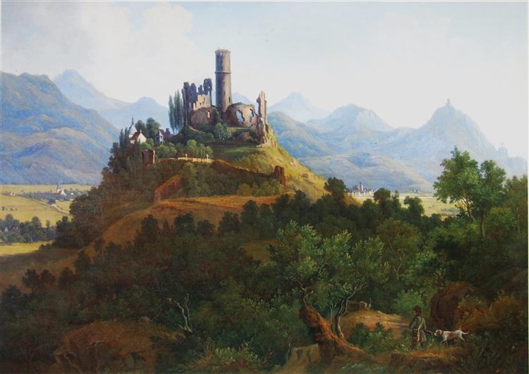 View of the Godesburg and the Seven Mountains, c.1836 - Karl Bodmer