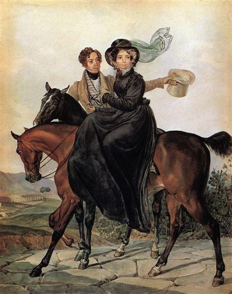 Portrait of K. A. and M. Ya. Narishkin, 1827 - Karl Briulov