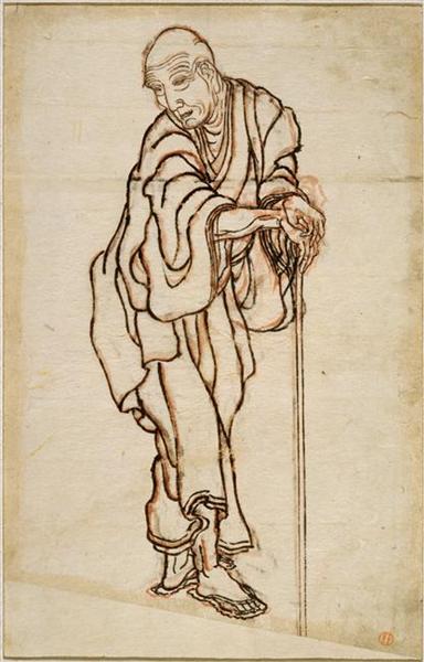 Self-portrait in the age of an old man - 葛飾北齋
