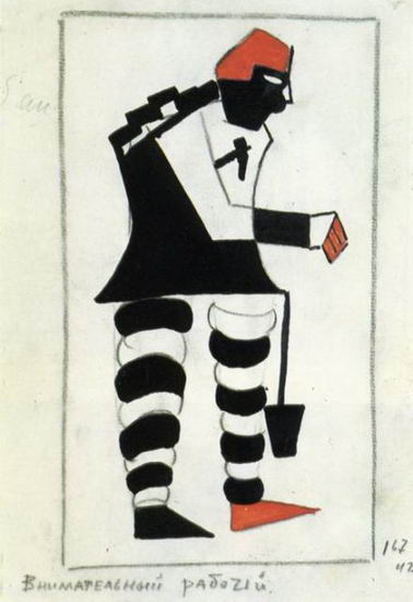 Costume for Victory over the Sun. An Attentive Labourer, 1913 - Kasimir Malevitch