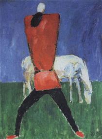 Man with horse - Kazimir Malevich