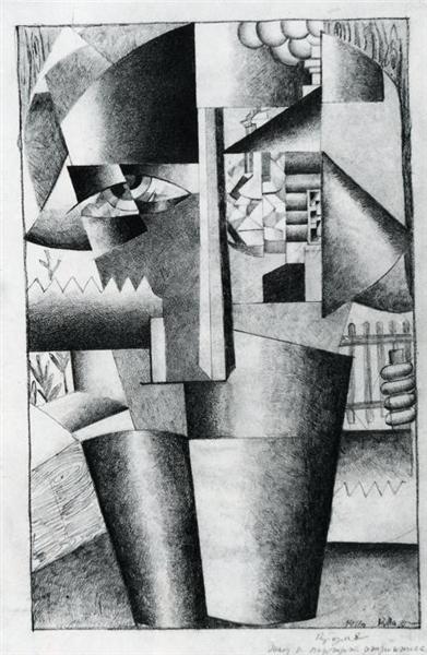 Peasant Woman with Buckets, 1913 - Kasimir Malevitch