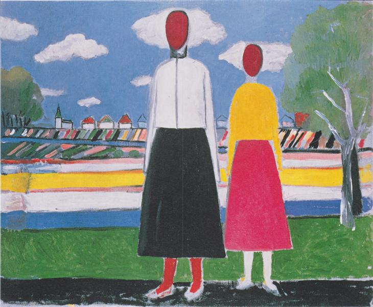 Two Figures in a Landscape, 1932 - Казимир Малевич
